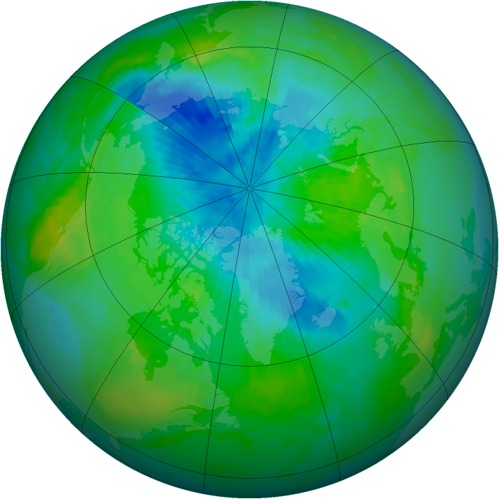 Arctic ozone map for 05 September 1984